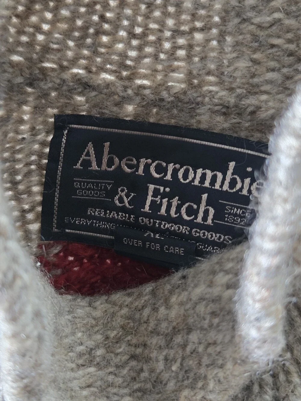 Abercrombie & Fitch Wool Taupe Mock Neck Knit Sweater